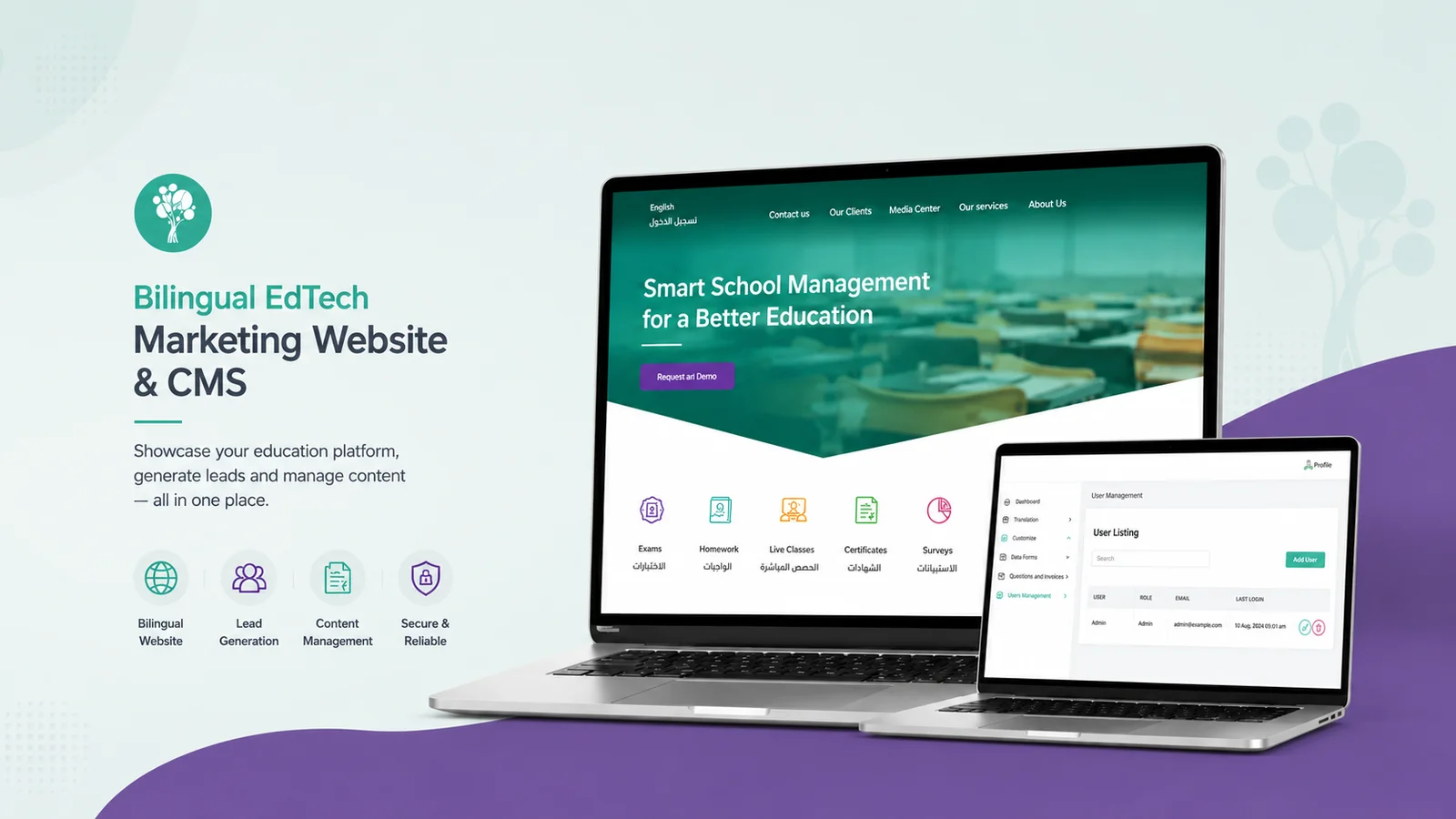 Bilingual EdTech Marketing Website & CMS