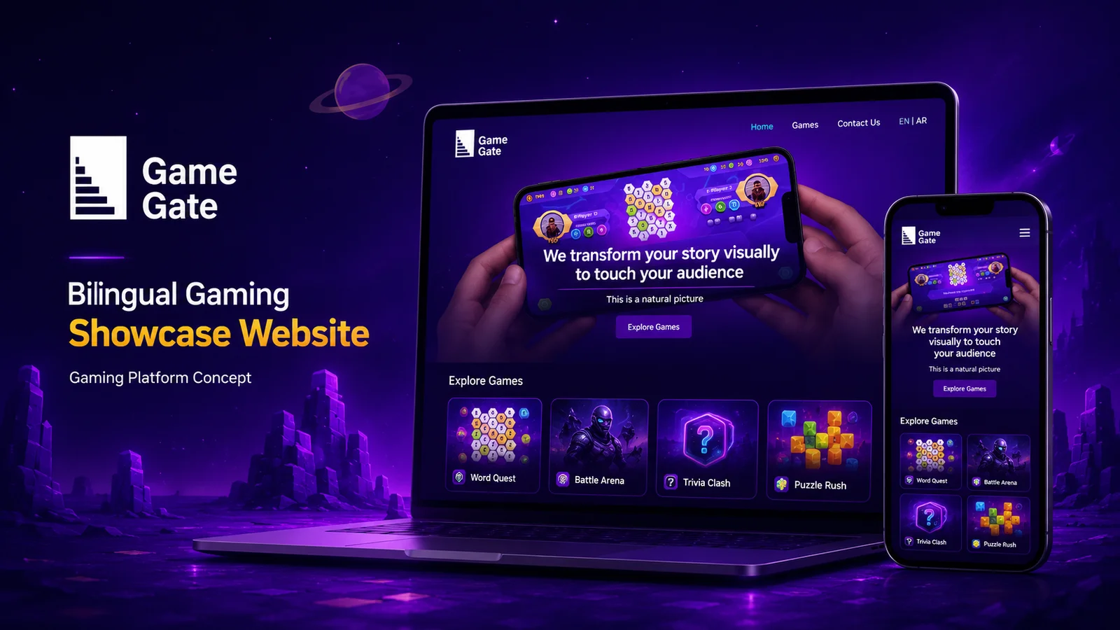 Bilingual Gaming & Mobile Game Showcase Website