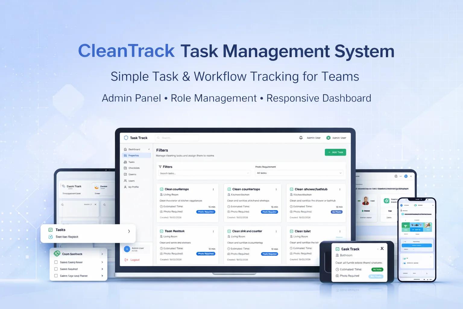 CleanTrack — Task Management Platform