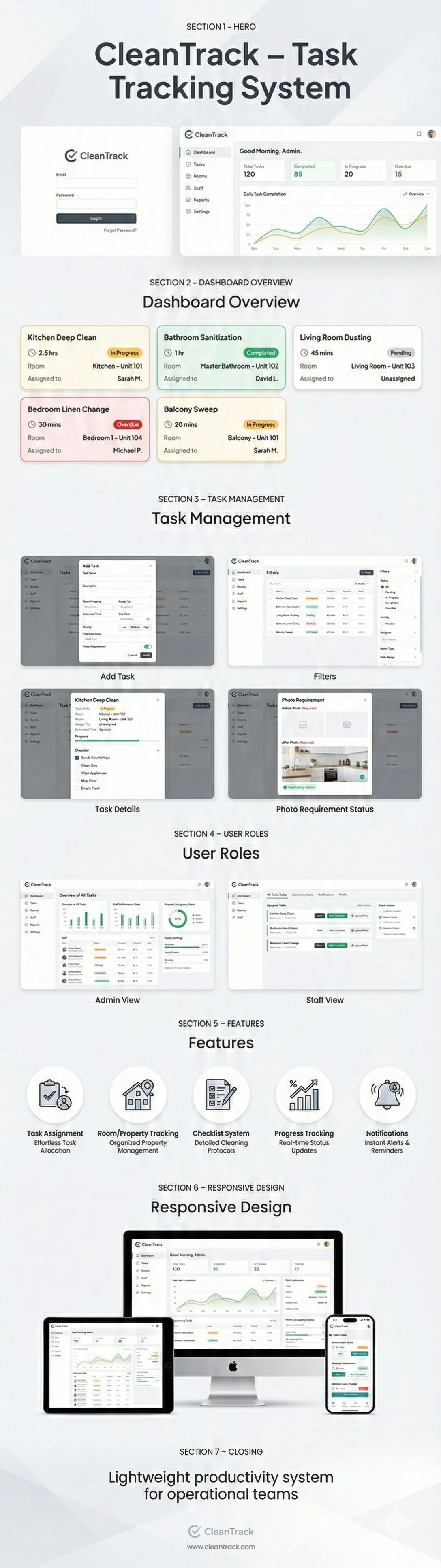 CleanTrack — Task Management Platform — screenshot 2