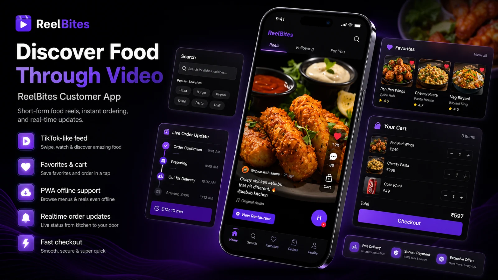 ReelBites — Video-First Food Delivery — screenshot 1